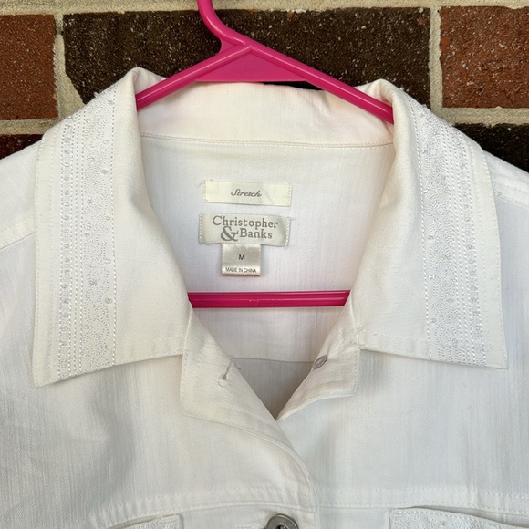 Christopher & Banks White Beaded Jacket - Picture 3 of 6